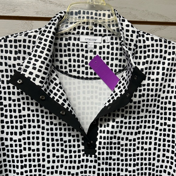 Chico's Monochrome Patterned Blouse - Picture 5 of 6